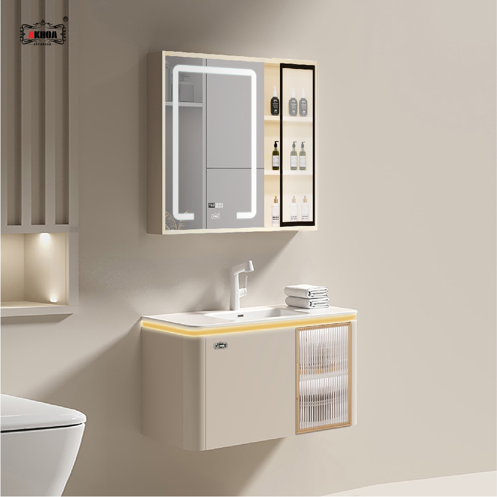 BỘ TỦ GƯƠNG PHÒNG TẮM CAO CẤP AKHOA PVC20 80CM 6 PVC20 80 03