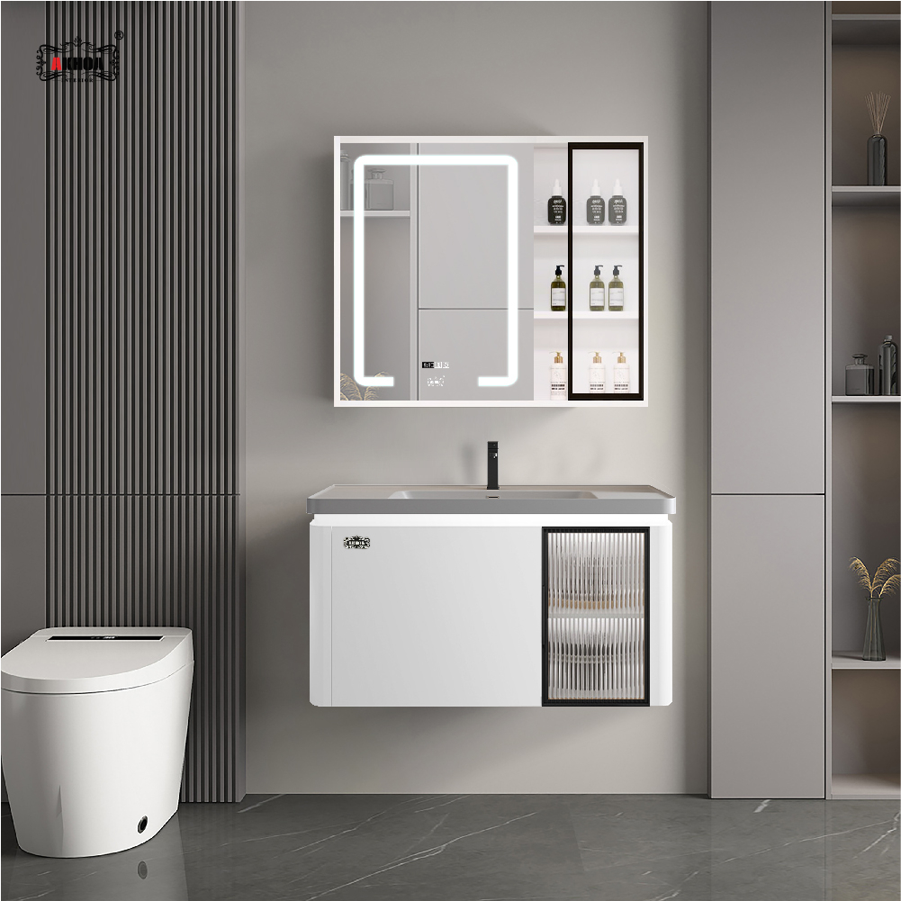 BỘ TỦ GƯƠNG PHÒNG TẮM CAO CẤP AKHOA PVC20 80CM 1 PVC20 80 13