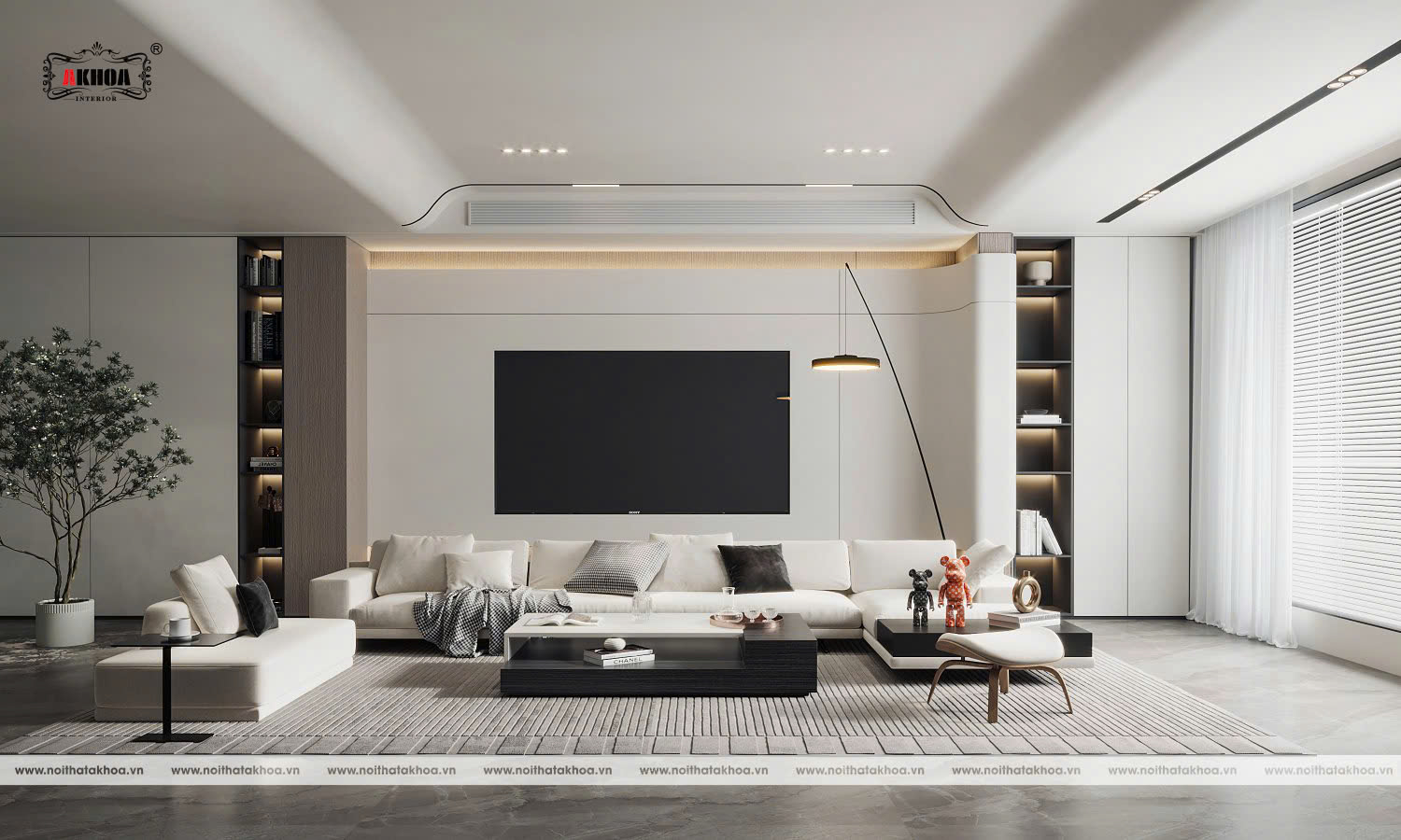 mau tam op than tre akhoa phong khach tone trang